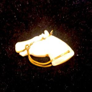 *Antique Victorian Mother of Pearl Horse Head Fob